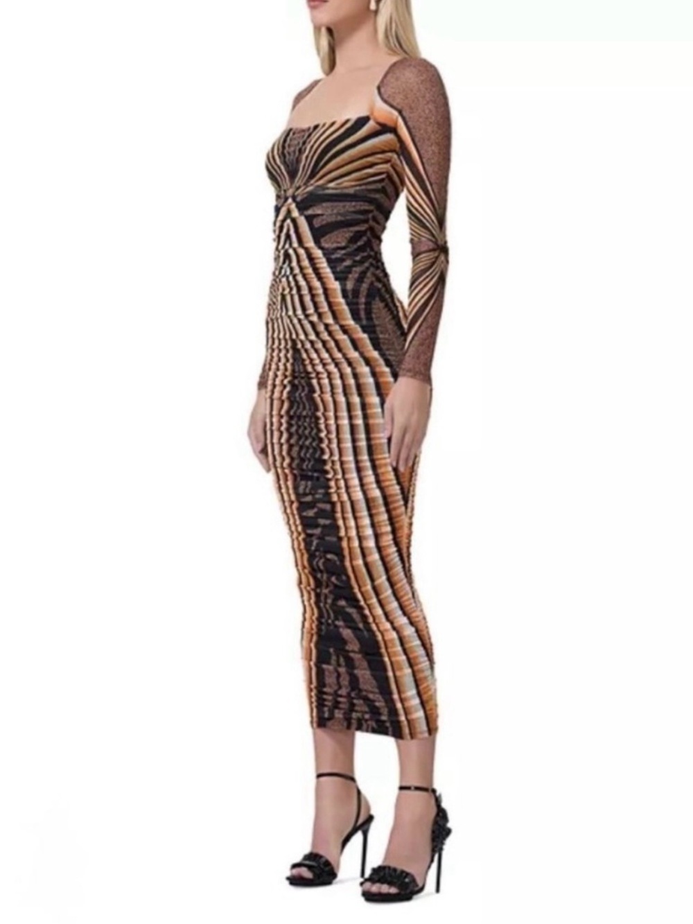 AFRM Maggie Square Neck Ruched Dress